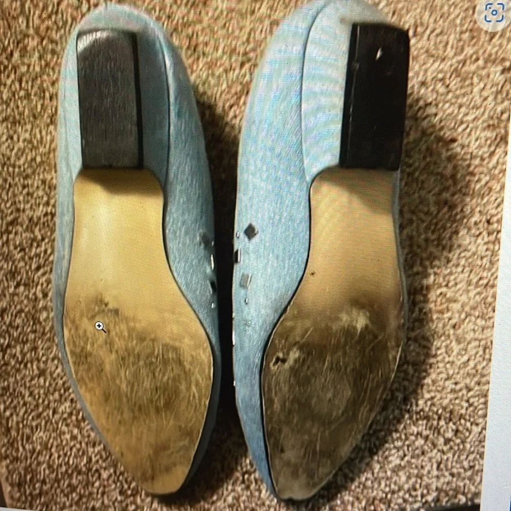 VTG Annie Denim Bedazzled flat Shoes Size 7
